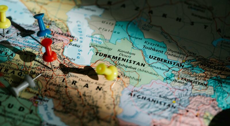 pins on iran map