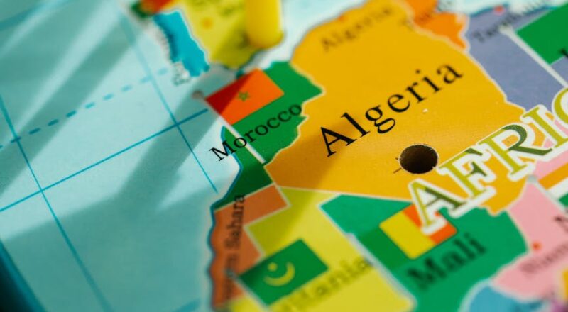 algeria seen on a world map